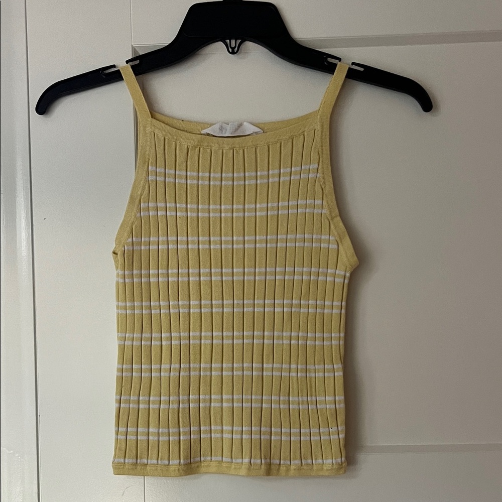 H&M Yellow and White Striped Kids Tank Top